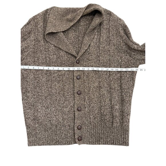 Jos. A Bank Shawl Collar Cardigan Lamb Wool Brown Elbow Patches Grandpa Men XL - Picture 4 of 7